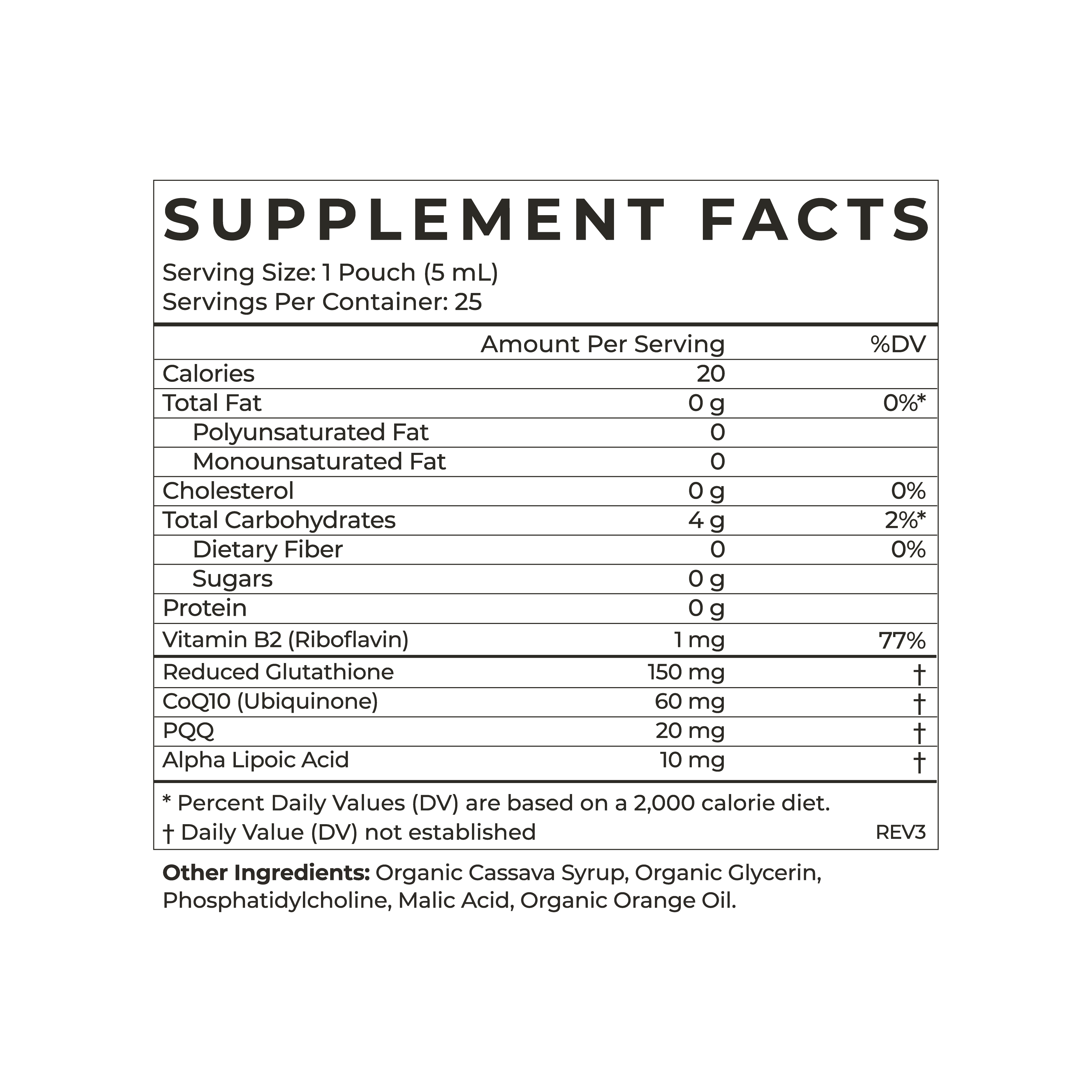 Liposomal Glutathione Supplement Facts
