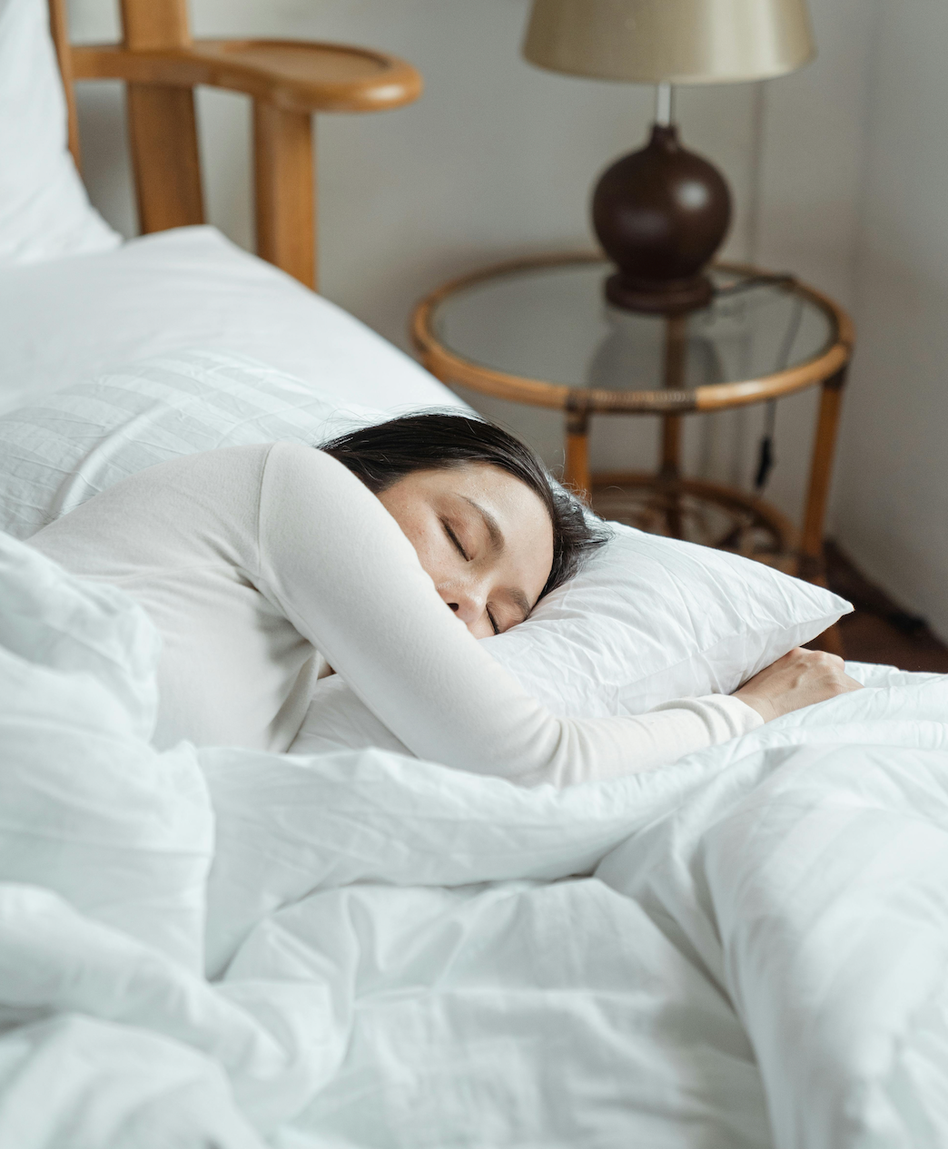 Women sleeping comfortably in bed