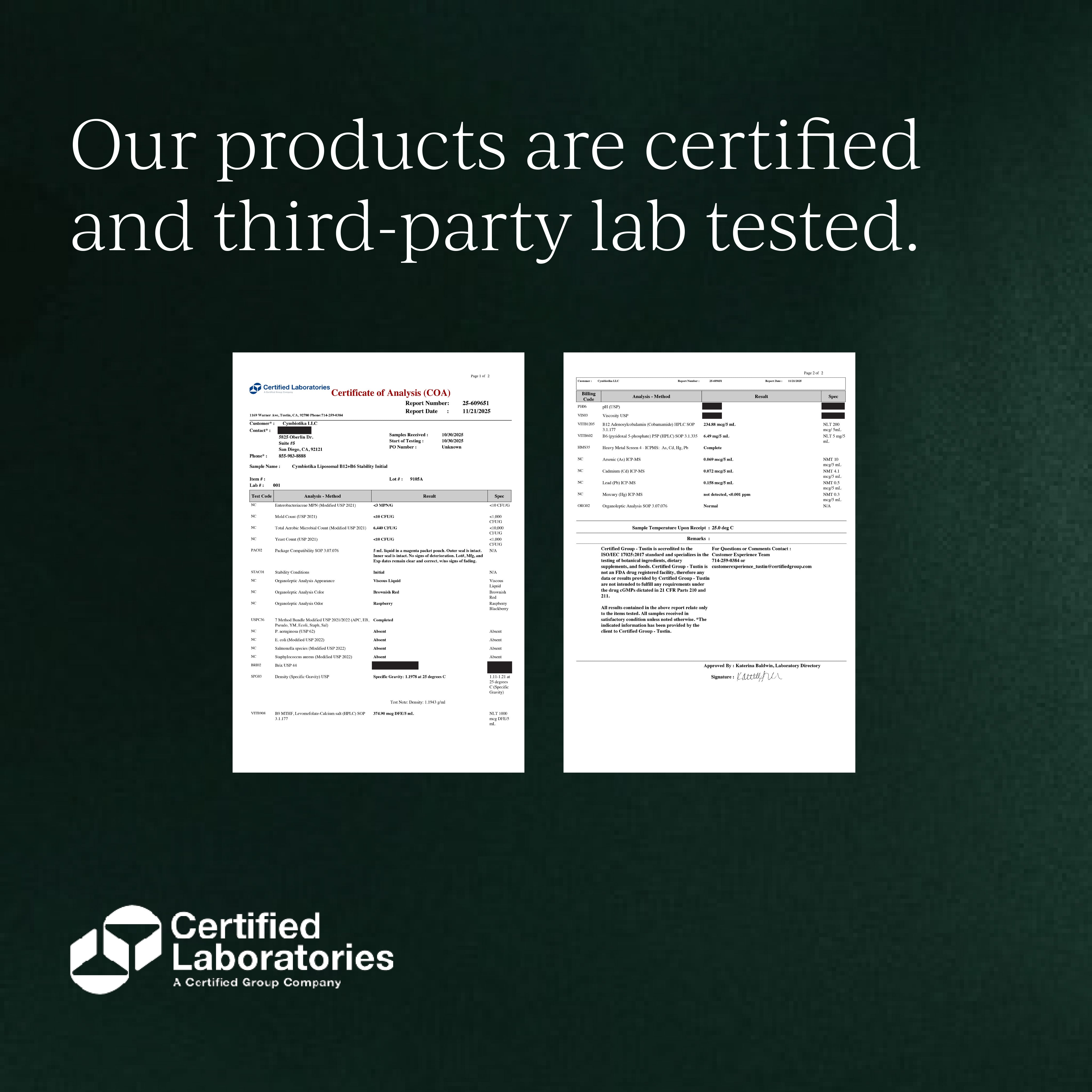 Liposomal Vitamin B12 + B6
