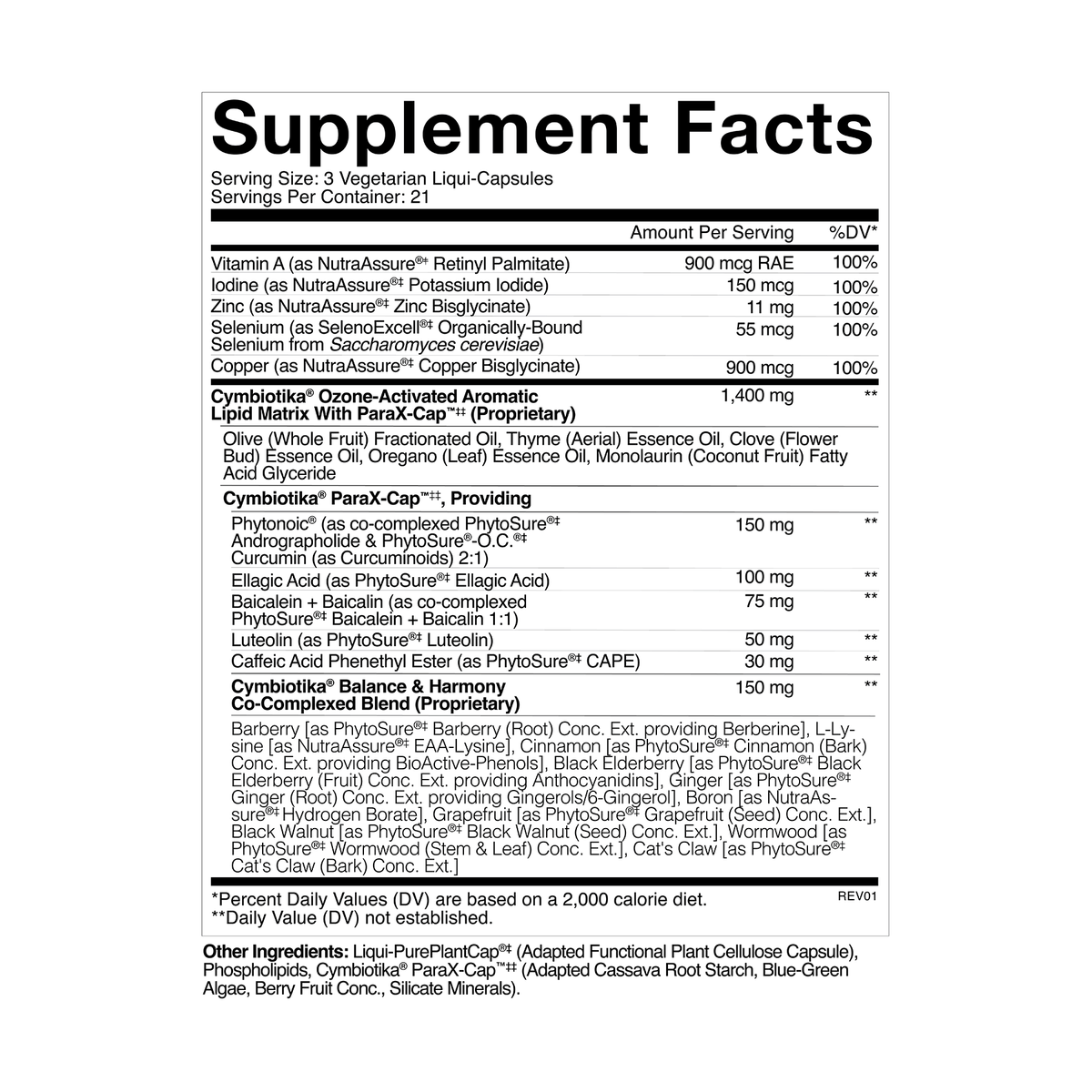 ParaX™ Supplement Facts