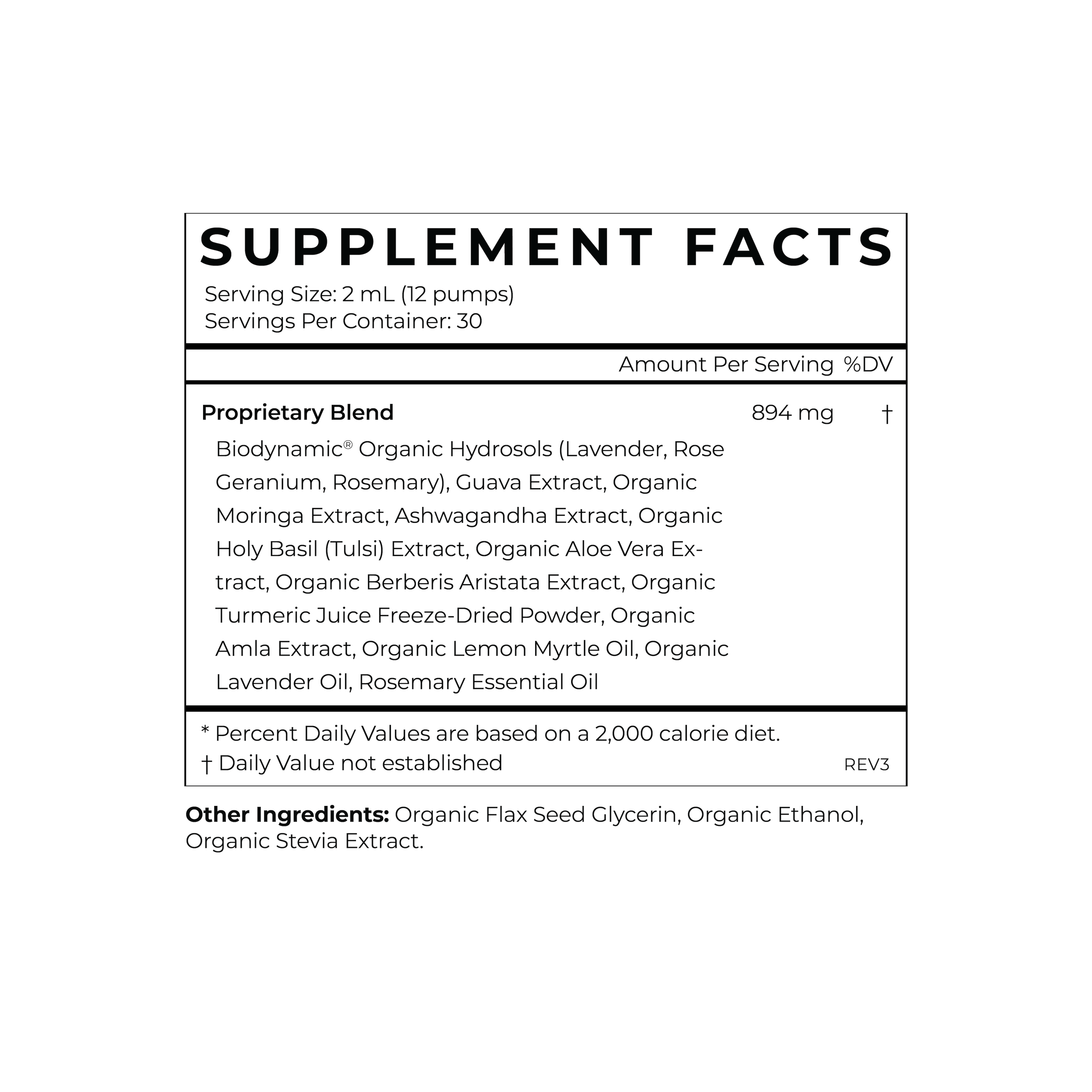 Adrenal Super Tonic Supplement Facts