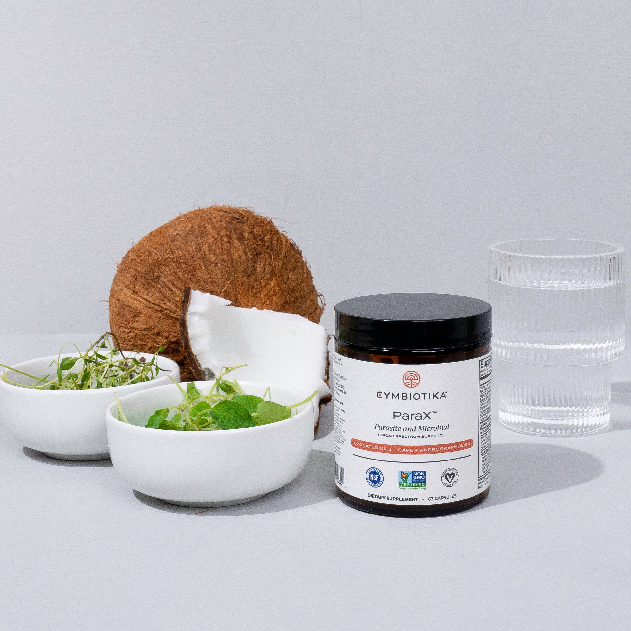 ParaX™ Jar Next to Ingredients 