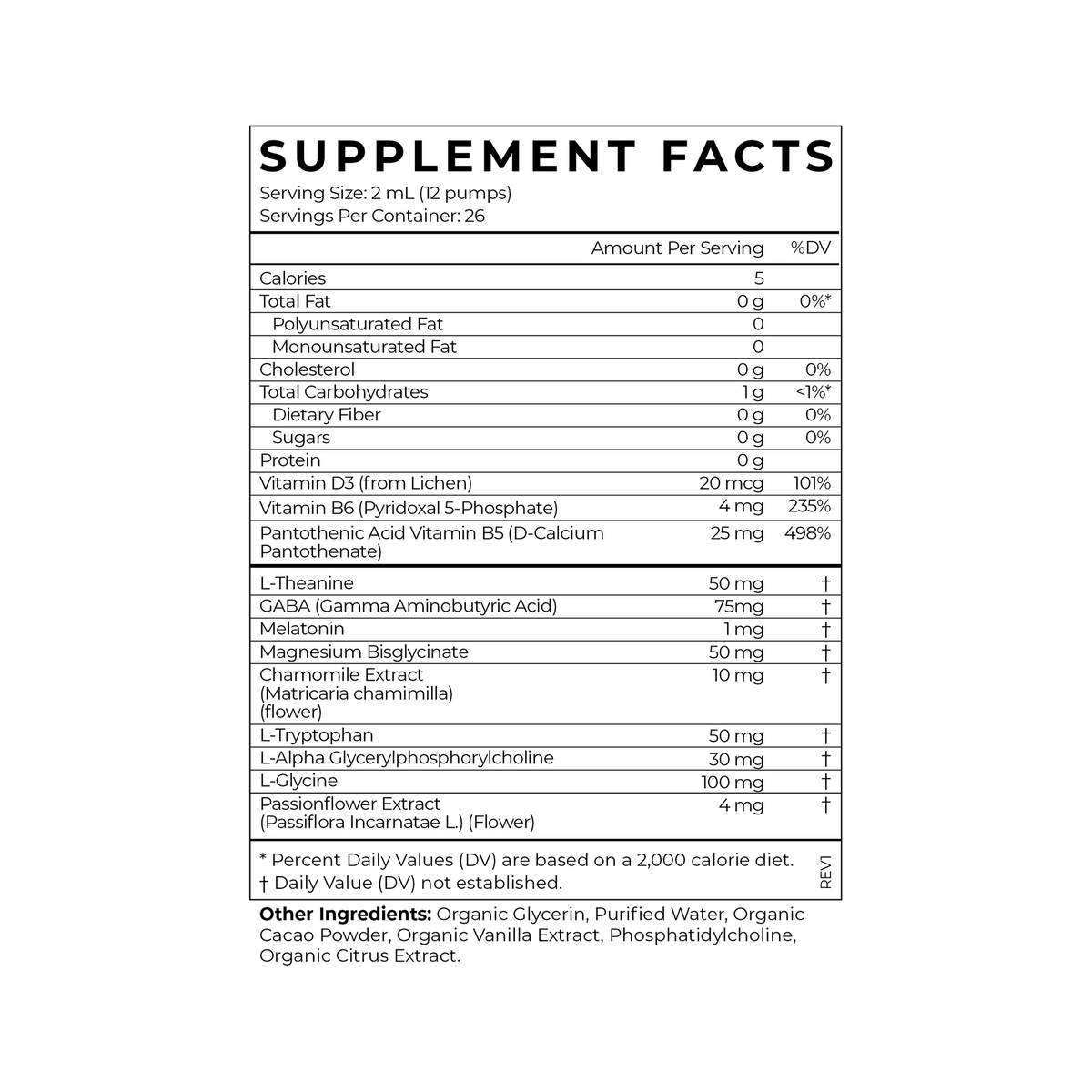 Sleep Supplement Facts